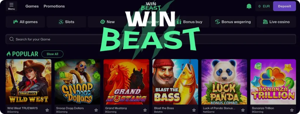 winbeast casino games and slots